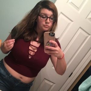 Burgundy Crop Top